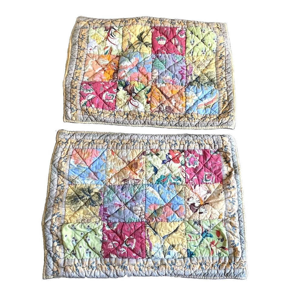The Company Store Quilted Patchwork Pillow Shams Standar Floral Set Of 2